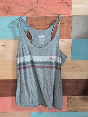 UFC Gray Striped Racerback Tank Top